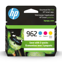HP â€“ Emballage assorti d'encre d'origine HP 962 CMJ, paq./3 (3YP00AN#140)-Couleur des encres : cyan, magenta, jaune