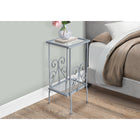 Monarch Specialties - 3158 Table D'Appoint - 30 po H/Metal Argent Avec Verre Trempe-Garantie limitée de 1 an sur les pièces