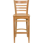 Flash Furniture – Tabouret de bar xUW05BARNAT, naturel-Tabouret de bar en bois