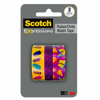 Scotch - Ruban washi Expressions, tailles assorties, paquet multiple, 3 rouleaux/paquet (C1017-3-P10)-Ruban Washi