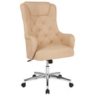 Flash Furniture – Fauteuil rembourré Chambord à dossier élevé pour la maison et le bureau, beige-Rembourrage en tissu beige