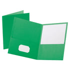 Portfolio à deux pochettes Oxford – vert-Personnalisable grâce à une fente pour carte professionnelle