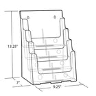 Azar Displays – Porte-brochures à 4 niveaux et 4 compartiments, format lettre (252376)-Dimensions : 9,25 larg. x 7 prof. x 13,25 haut. (po)