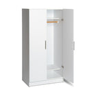 PrepacMC – Armoire-penderie Elite, 65 po, blanc-Porte de grande qualité de style européen, charnières réglables de 6 façons
