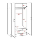 PrepacMC – Armoire-penderie Elite, 65 po, blanc-Dimensions : 65 haut. x 32 larg. x 20 prof. po
