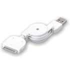 Electronic Master – Câble rétractable iPod mâle à USB mâle, 1,2 x 5,5 x 7,9 po, 3 pi, blanc-Le câble peut être rétractable pour plus de commodité