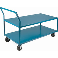 Kleton – Chariots surbaissés robustes à rebords vers le bas, profondeur globale de 72 po, capacité de 2400 lb-Nombre de tablettes : 2