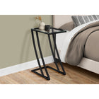 Monarch Specialties - 3089 Table D'Appoint - Metal Noir Avec Verre Trempe-Design contemporain fini noir