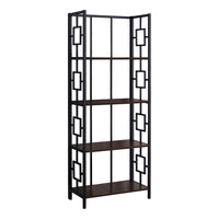 Monarch Specialties - 3617 62 po H Etagere - Espresso/Metal Noir-Structure en métal noir, cette étagère ouverte sera un favori dans n'importe quelle maison, appartement ou condo