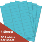 JAM Paper Étiquettes adresse pour le courrier, 2 5/8 x 1 po, bleu lune Astrobright, 480 par paquet-2,6 haut. x 1 larg. x 0,2 prof. (po)