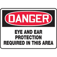 Panneaux de sécurité et d’identification, Prot. person., Danger; protections auditive et oculaire obligatoires (SAU372)-Langue : français