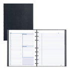 Blueline - Planificateur quotidien non daté NotePro - 9 1/4 po x 7 1/4 po - Noir-Planificateur sur le côté gauche avec calendrier des rendez-vous de 7 h 00 à 20 h 30 par intervalles d’une demi-heure, mesures à prendre et appels de suivi