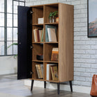 Sauder - La Collection Ambleside™ 26 po Meuble de rangement - Finition Serene Walnut™-La façade de la porte présente un motif géométrique cannelé.