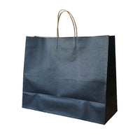 Wamaco - Sacs de magasinage Kraft couleur, 16 x 6 x 13 (po), noir, paquet de 100-Sacs de magasinage Kraft couleur