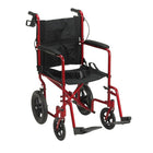 Drive Medical - Fauteuil de transport Expedition avec boucles de verrouillage, rouge-Rouge, aluminium