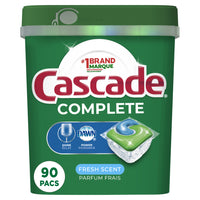 Cascade - ActionPacs Détergent pour lave-vaisselle Complete - Parfum Fresh - Paquet de 90-Comprimés