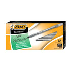 BIC – Stylos à bille Round Stic – 0,7 mm – noir – paquet de 12-Pointe résistante en carbure écrit facilement à travers le papier carbone