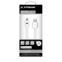Xtreme Cables - Câble de chargement et de synchronisation Lightning, 6 pi, blanc (XMS8-0111-WHT)-Lightning à 8 broches vers connecteur USB