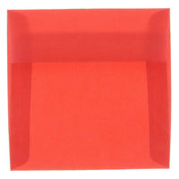 JAM Paper Enveloppes translucides, 6,5 x 6,5 po, rouge primaire, 250/paquet-Enveloppes en papier translucide rouge primaire