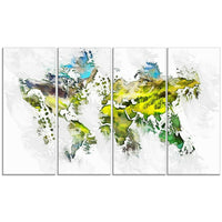 Designart – Carte du monde nature, imprimé sur toile (PT2732-271)-Impression