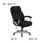 Flash Furniture - Fauteuil direction pivotant HERCULES Big and Tall, capacité de 500 lb, tissu noir (GO18501FAB)-Bouton de réglage de la tension d'inclinaison