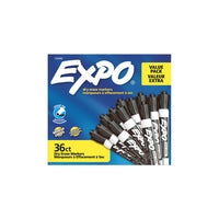 Expo® – Marqueurs à effacement sec peu odorants - pointe biseautée - noir - paq./36-Effacement à sec