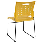 Flash Furniture - Chaise empilable avec base luge de série Hercule, capacité de 881 lb, avec dossier ventilé, jaune (RUT2YL)-Siège et dossier en plastique jaune
