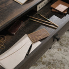 Sauder 47"W La Collection Steel River Bureau - Finition Carbon Oak-  Barres transversales arrière pour plus de stabilité
