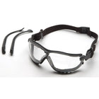 Pyramex – Lunettes de sécurité étanches V2G, verres transparents antibuée H2MAX, 6/paquet-Verres en polycarbonate résistant aux égratignures avec monture noire. Options incluses : branches et serre-tête noirs