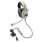 CalifoneMD – Casque d’écoute stéréo multimédia de luxe (3066usb) avec prise USB et microphone monté sur tige-Compact, ce casque d’écoute ajustable est idéal pour l’écoute d’Internet haute vitesse, l’apprentissage d’une langue et les tutoriels dans les laboratoires informatiques et autres applications multimédias ainsi qu’un téléphone Web