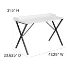 Flash Furniture - Bureau d'ordinateur blanc-Bord soulevé