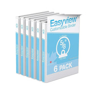 Davis Group Super offre Easyview, Reliure View à anneaux ronds 5/8 po, personnalisable, paquet de 6 - Blanc-3 Reliure À Anneaux