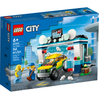 LEGO - la station de lavage-Nettoyer les voitures est un jeu d'enfant avec cet ensemble de jouets de construction LEGO City Car Wash amusant