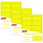 JAM Paper – Étiquettes d'adresses postales, 2 po x 4 po, jaune fluo, 3 paquets de 120-Dimensions : 2 po x 4 po