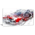 Designart –Petite toile étirée sur les bords, voiture américaine brûlée (PT2606-32x16)-Impression