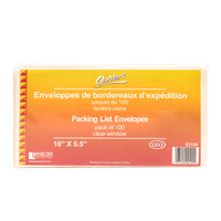 Enveloppe de bordereau d’expédition, pleine fenêtre Geocan – 10 po l x 5 1/2 po L – Paquet de 100-Fenêtre transparente