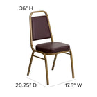 Flash Furniture – Chaise banquet empilable HERCULES à dossier trapèze, siège 2,5 po, doré, vinyle brun (FDBHF1AGBN)-Coussin de siège épais de 2,5 pouces
