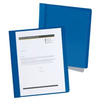 Très grande couverture de présentation au devant transparent OxfordMD, format lettre, bleu foncé-Format particulier pour protéger tous les éléments de votre présentation
