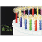 JAM Paper - Cartes de souhaits, Joyeux anniversaire avec bougies, vierges, 25/paquet (526XA5604WB)-Cartes d’anniversaire avec gâteau et bougies