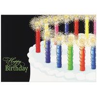JAM Paper - Cartes de souhaits, Joyeux anniversaire avec bougies, vierges, 25/paquet (526XA5604WB)-Cartes d’anniversaire avec gâteau et bougies