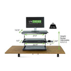 Uncaged Ergonomics – Support CHANGEdesk à hauteur réglable pour bureau assis/debout, support clavier réglable, noir (CDM-B)-Accueille un moniteur, un iMac ou 2 moniteurs de jusqu'à 21 po (moins de 30 lb)