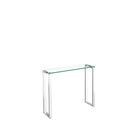 Plata Import - Table console avec cadre en chrome et plateau en verre-Acier inoxydable doré