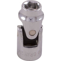Gray Tools – Douille cardan universel de 1/2 x 3/8 po, 6 pans, longueur standard, chromé-Taille : 1/2 po