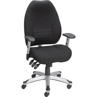 Staples - Fauteuil fonctionnel multifonctions, noir-Coussin de siège rembourré et dossier profilé