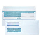 Quality Park - Enveloppes de sécurité n° 10 à fenêtre double Redi-Seal, 4 1/8 x 9 1/2 po, 24 lb, blanc, boîte de 500-Les rabats auto-adhésifs Redi-Seal se fixent sans humidité Il suffit de plier le rabat et d'appuyer pour fermer