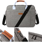 Vangoddy Sac de transport à bandoulière avec poignée pour ordinateur portable 14 po - Gris-Poche avant généreuse pour stationnaire, chargeur, câble, portefeuille, téléphone portable et autres nécessités lors de vos déplacements