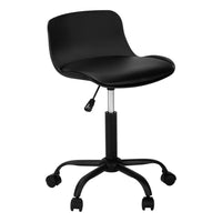 Monarch Specialties - 7464 Chaise De Bureau Multi-Position- Noir -Chaise de bureau avec dossier bas pour jeunes fini noir avec base en métal noir