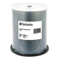 Verbatim – Disques vierges CD-R 52x, capacité de 700 Mo, surface blanche imprimable par jet d’encre, carrousel, 100/pqt (95251)-Disques CD-R vierges