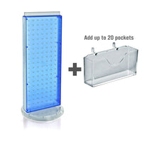 Azar Displays – Porte-cartes de comptoir en panneau perforé, 8 x 21 po, bleu (700505-BLU)-Fabriqué en panneau perforé