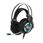 Havit - Casque d'écoute de jeu H2212U USB 7.1 son surround, fini caoutchouté avec microphone et voyant DEL, noir-Casque d'écoute USB de jeu